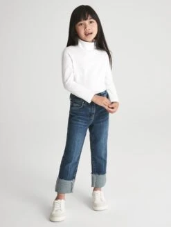 Reiss Ivory Carey Junior Roll Neck Long Sleeve Top -Style Trend Shop C47553s7