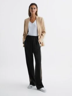 Reiss Black Odell Wide Wide Leg Pull On Trousers 10 Reiss Black Odell Wide Wide Leg Pull On Trousers -Style Trend Shop C50001s3