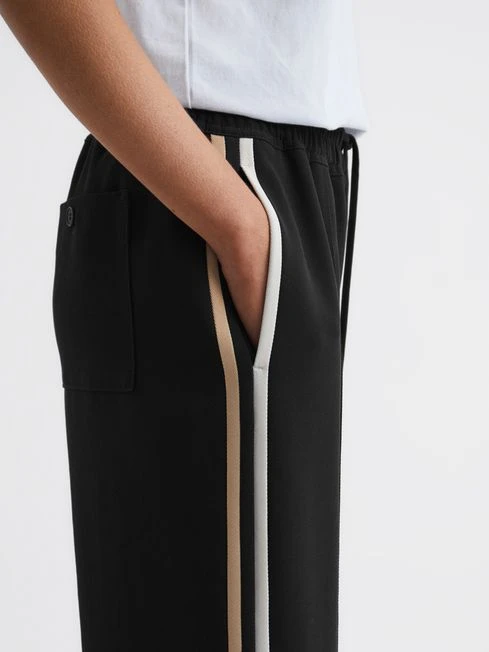 Reiss Black Odell Wide Wide Leg Pull On Trousers 6 Reiss Black Odell Wide Wide Leg Pull On Trousers - Image 4