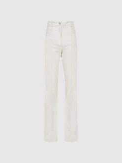 Reiss Cream Florence High Rise Flared Trousers -Style Trend Shop C50066s2