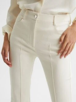Reiss Cream Florence High Rise Flared Trousers -Style Trend Shop C50066s6