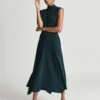 Reiss Teal Livvy Open Back Midi Dress -Style Trend Shop C53 339s