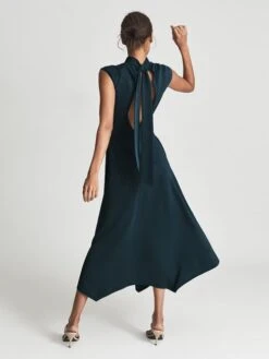 Reiss Teal Livvy Open Back Midi Dress -Style Trend Shop C53339s3