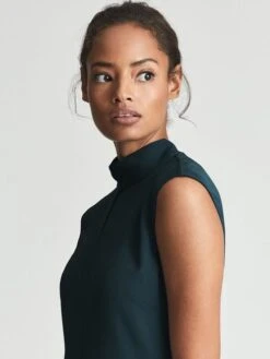 Reiss Teal Livvy Open Back Midi Dress -Style Trend Shop C53339s5