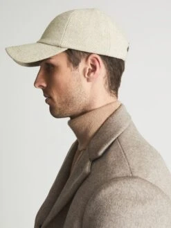 Reiss Oatmeal Ashby Wool Blend Baseball Cap -Style Trend Shop C58 533s3