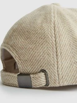 Reiss Oatmeal Ashby Wool Blend Baseball Cap -Style Trend Shop C58 533s4