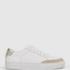 Reiss Gold Ashley Low Top Leather Trainers -Style Trend Shop C59 081s