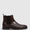 Reiss Brown Tenor Leather Chelsea Boots -Style Trend Shop C62 296s
