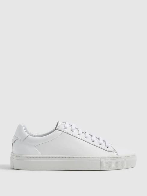 Reiss White Finley Lace Up Leather Trainers 3 Reiss White Finley Lace Up Leather Trainers