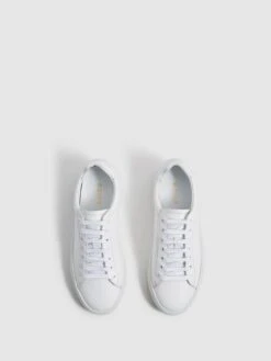 Reiss White Finley Lace Up Leather Trainers 11 Reiss White Finley Lace Up Leather Trainers -Style Trend Shop C65949s4