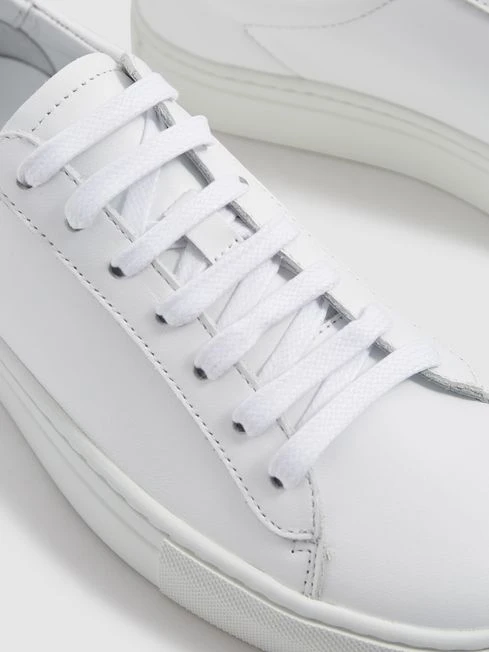 Reiss White Finley Lace Up Leather Trainers 7 Reiss White Finley Lace Up Leather Trainers - Image 5