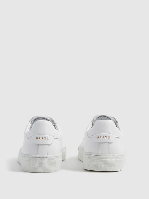 Reiss White Finley Lace Up Leather Trainers 8 Reiss White Finley Lace Up Leather Trainers - Image 6