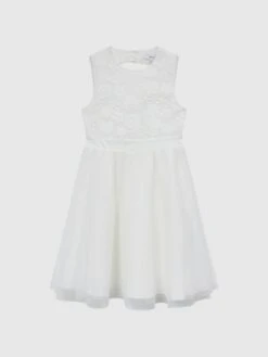 Reiss Ivory Kit Senior Lace Tulle Occasion Dress -Style Trend Shop C68706s2
