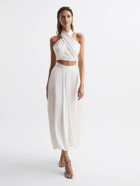 Reiss White Ruby Cropped Halter Occasion Top 5 Reiss White Ruby Cropped Halter Occasion Top - Image 3