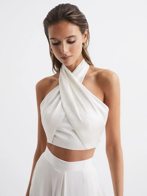 Reiss White Ruby Cropped Halter Occasion Top 8 Reiss White Ruby Cropped Halter Occasion Top - Image 6