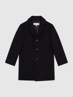 Reiss Navy Gable Senior Single Breasted Overcoat 9 Reiss Navy Gable Senior Single Breasted Overcoat -Style Trend Shop C71 562s2