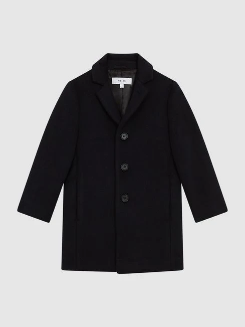 Reiss Navy Gable Senior Single Breasted Overcoat 4 Reiss Navy Gable Senior Single Breasted Overcoat - Image 2