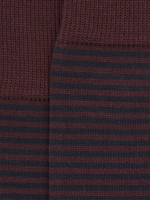 Reiss Bordeaux Mario Stripe Striped Socks 5 Reiss Bordeaux Mario Stripe Striped Socks - Image 3