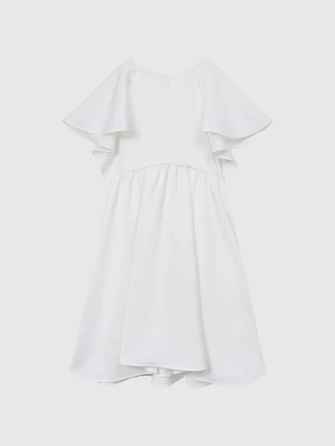 Reiss Ivory Maisie Junior Satin Midi Dress 4 Reiss Ivory Maisie Junior Satin Midi Dress - Image 2
