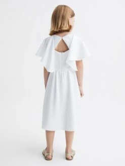 Reiss Ivory Maisie Junior Satin Midi Dress 12 Reiss Ivory Maisie Junior Satin Midi Dress -Style Trend Shop C79328s5