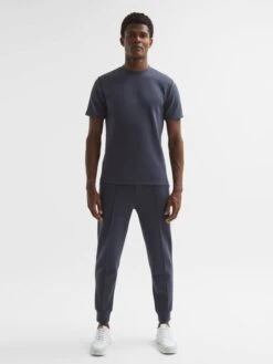Reiss Airforce Blue Bradley Regular Fit Crew Neck T-shirt -Style Trend Shop C83162s3