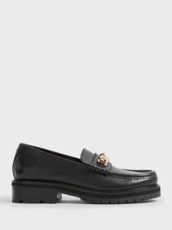 Reiss Black Charlotte Leather Loafers