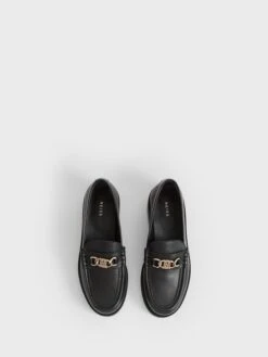 Reiss Black Charlotte Leather Loafers -Style Trend Shop C84768s5
