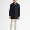 Reiss Navy Gable Junior Single Breasted Overcoat -Style Trend Shop C86 992s