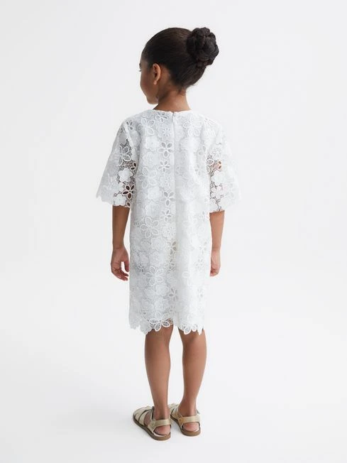 Reiss Ivory Susie Senior Lace T-Shirt Dress 7 Reiss Ivory Susie Senior Lace T-Shirt Dress - Image 5