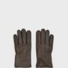 Reiss Chocolate Iowa Leather Gloves -Style Trend Shop C93 571s