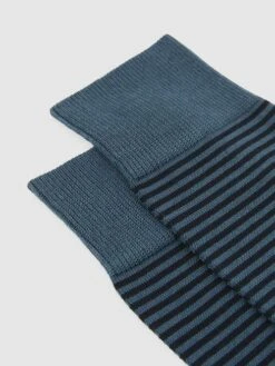 Reiss Airforce Blue/ Navy Mario Stripe Striped Socks -Style Trend Shop C96 296s3