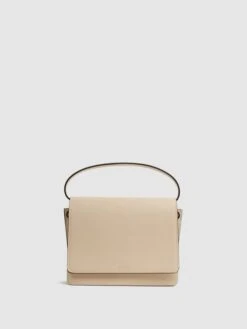 Reiss Buttermilk Daphne Leather Concertina Cross-body Bag