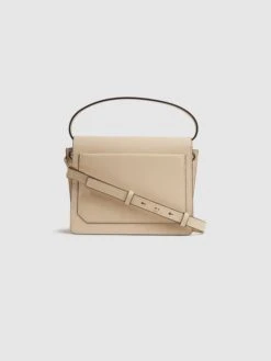 Reiss Buttermilk Daphne Leather Concertina Cross-body Bag -Style Trend Shop C98510s5