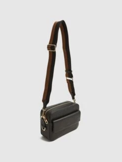 Reiss Black Cleo Leather Crossbody Camera Bag -Style Trend Shop D00222s4