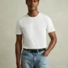 Reiss Optic White Melrose Garment Dye Crew Neck T-shirt -Style Trend Shop D00289s