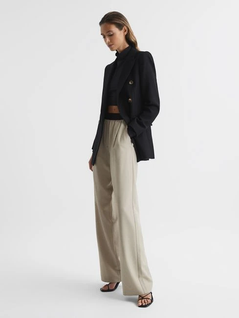 Reiss Stone Lena Wide Leg Elasticated Waist Trousers 9 Reiss Stone Lena Wide Leg Elasticated Waist Trousers - Image 7