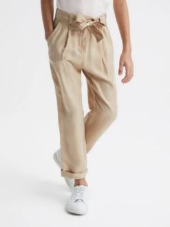 Reiss Camel Joanie Junior Paper Bag Cargo Trousers