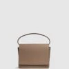 Reiss Camel Daphne Leather Concertina Cross-body Bag -Style Trend Shop D07079s