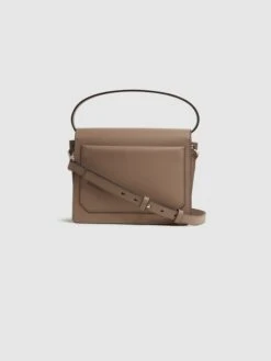 Reiss Camel Daphne Leather Concertina Cross-body Bag -Style Trend Shop D07079s4
