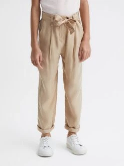 Reiss Camel Joanie Junior Paper Bag Cargo Trousers -Style Trend Shop D07918s6