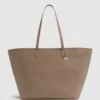 Reiss Taupe Dena Leather Tote Bag -Style Trend Shop D08 071s