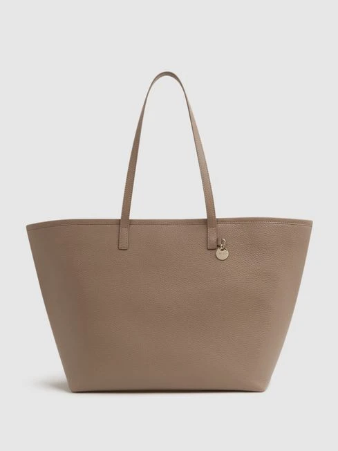 Reiss Taupe Dena Leather Tote Bag 3 Reiss Taupe Dena Leather Tote Bag