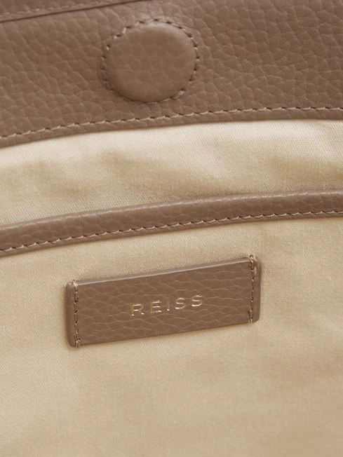 Reiss Taupe Dena Leather Tote Bag 5 Reiss Taupe Dena Leather Tote Bag - Image 3
