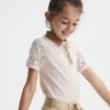 Reiss Pink Eliza Junior Lace Back Polo 2 Reiss Pink Eliza Junior Lace Back Polo -Style Trend Shop D09 299s