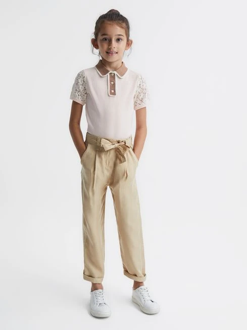 Reiss Pink Eliza Junior Lace Back Polo 5 Reiss Pink Eliza Junior Lace Back Polo - Image 3