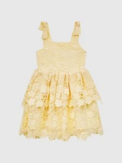 Reiss Lemon Bethany Junior Bow Strap Lace Dress -Style Trend Shop D17 100s2