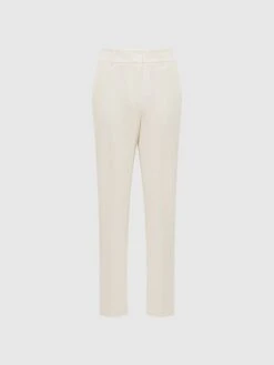 Reiss Cream Ember High-rise Slim Leg Trousers -Style Trend Shop D17108s2