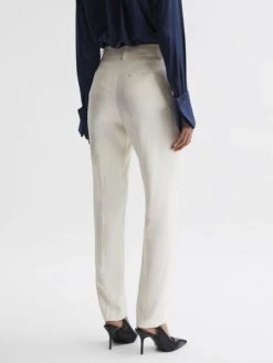 Reiss Cream Ember High-rise Slim Leg Trousers -Style Trend Shop D17108s4