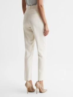 Reiss Cream Ember High-rise Slim Leg Trousers -Style Trend Shop D17108s5