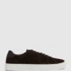 Reiss Chocolate Finley Suede Trainers -Style Trend Shop D18 852s